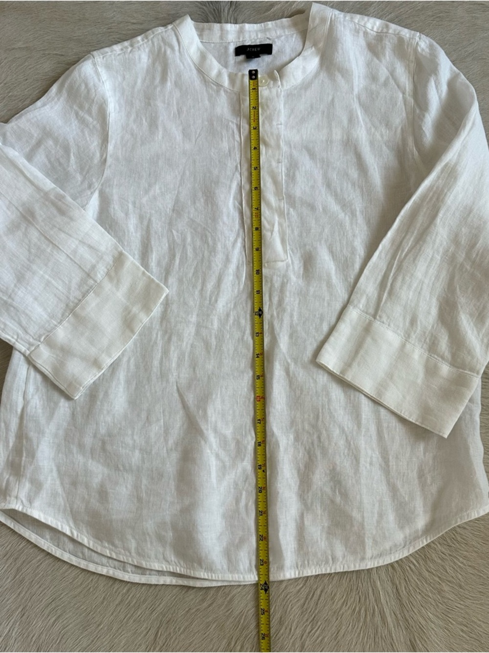 J. Crew White Linen Button Front Tunic - Picture 6 of 7
